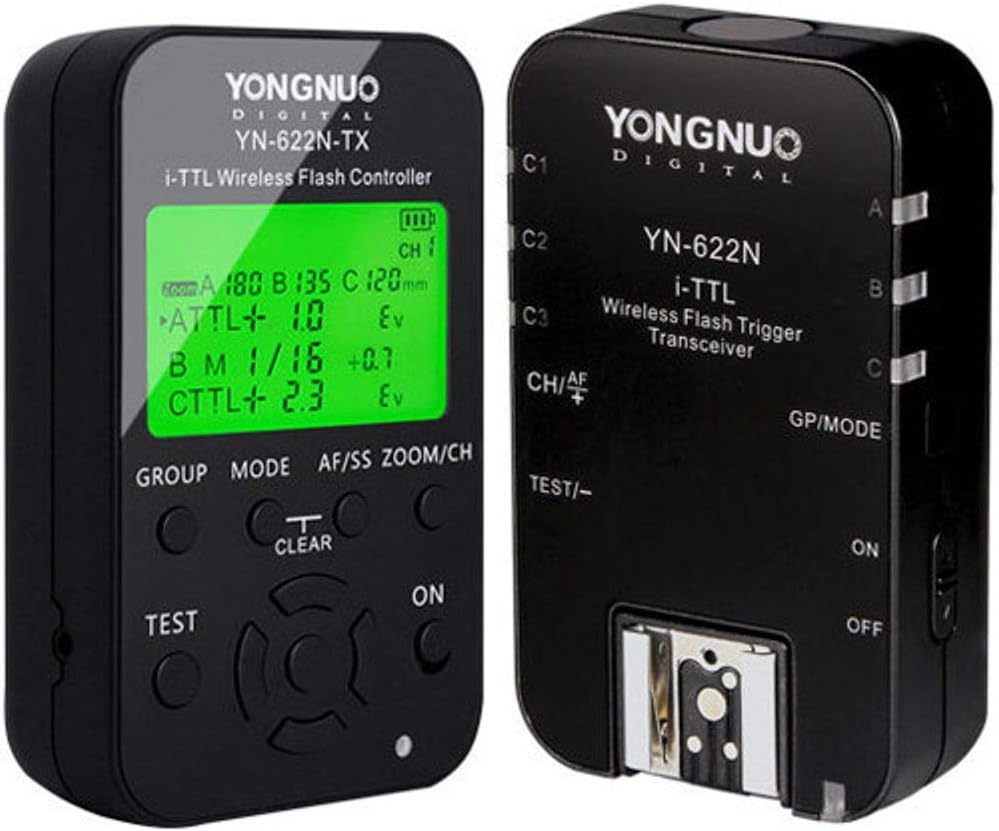 Pewe-Foto Yongnuo YN622 N Kit TX - Transceiver Kit Yongnuo YN-622 and Transmitter TX yn-622tx for Nikon (LCD, 100 M, Black