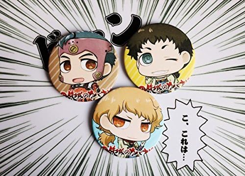 Tinplate Badge Button for Anime Koutetsujou no Kabaneri Ikoma Mumei Ayame Kibito (pack of 3)