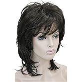 Aimole Soft Shaggy Layered Medium Length Classic Cap Synthetic Women Wigs Chestnut Brown (6 Chestnut Brown)