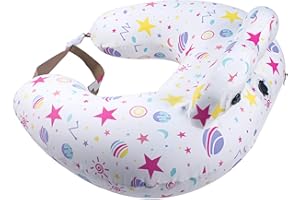 Inflatable Nursing Pillow for Breastfeeding – Travel Baby Feeding Cushion for Mom Support, Adjustable Waist Strap, Removable 