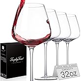 Extra Large 32oz Wine Glasses Set of 4 - Hand Blown Red Wine Glasses With Long Stem - Crystal Giant Burgundy Red Wine Glasses Clearer, Thin, Gift Packaging for Mothers Day, Wedding,Birthday