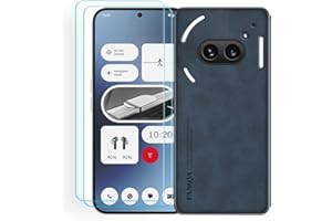 S YTALAND Ytaland for Nothing Phone 2a Case,with 2 x Tempered Glass Screen Protector. (3 in 1) PU Leather Silm Shockproof Bumper Protective Phone Cover (Dark Blue)