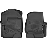 Husky Liners Weatherbeater Floor Mats | Fits 2017-2026 Ford F-250/F-350/F-450 SuperCrew (Crew Cab) & SuperCab (EXT Cab) w/Factory Carpet | Front Row, 2-pc Black - 13301