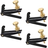 4 Pcs Violin Fine Tuners for 4/4-3/4 Violin, Zinc Alloy String Adjusters | Violins Tuner Screw, Black Premium Metal Fine Tuner Violins Parts Supplies Set Anti-Rust Accessories for Easy Tuning