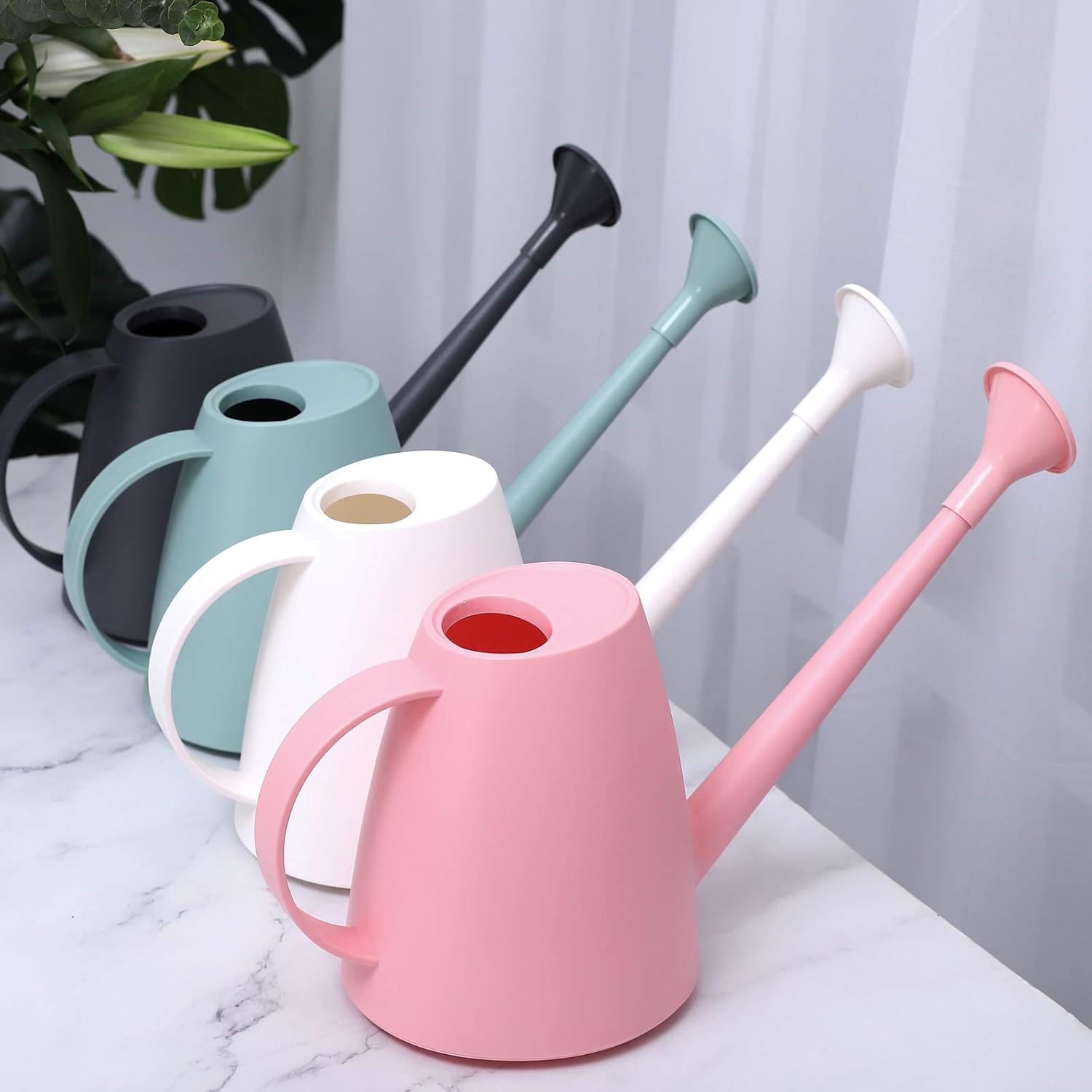 Qilebi Watering Can for Indoor Plants, Small Watering Cans for House Plant Garden Flower, Long Spout Water Can for Outdoor Watering Plants 1.8L 60oz 1/2 Gallon (Green) : Garden & Outdoor
