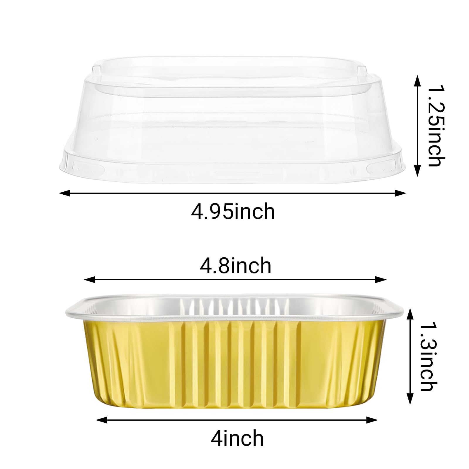 Condition photo showing New/Like New for eusoar mini cake pans with lids, 12.3oz 360ml 50pcs aluminum foil square brownie baking cups, cupcak