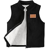 Ltvoo Toddler Boys Zip Up Vest Jacket Sleeveless Outerwear Lightweight Fall Winter Warm Coats for 4-7Y