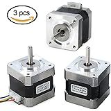 Stepper Motor Nema 17, 3 PCS Nema 17 Stepper Motor 4-lead 1.8 Deg 40N.cm Holding Torque 1.7A 42 Motor for 3D Printer Hobby CNC Router XYZ By Beauty Star
