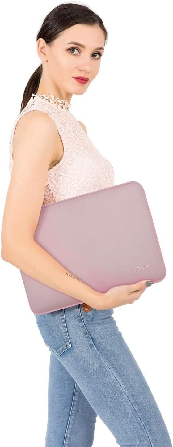 MOSISO Laptop Sleeve Compatible with 13-13.3 inch MacBook Pro, MacBook Air, Notebook Computer, Water Repellent Neoprene Bag with Small Case, Baby Pink: Computers & Accessories