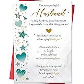 Beixian Husband Birthday Card, Romantic Birthday Card Gifts for Husband from Wife-8x5.3 Inches, Double-Sided
