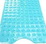 ANSIO Bath Mat Non Slip 100x40 cm Teal - Anti Mould PVC With Drain Holes view 6