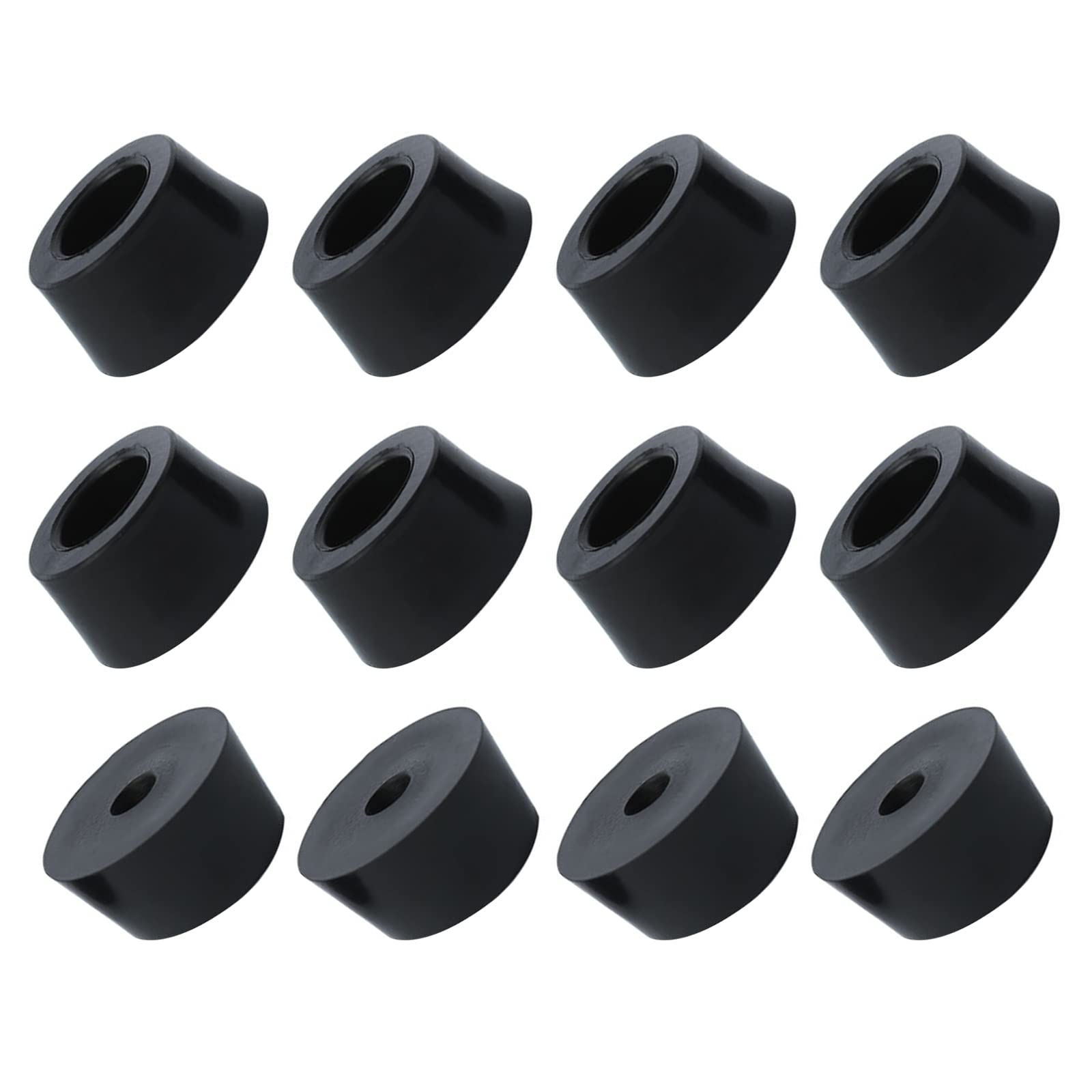 METALLIXITY Rubber Bumper Feet (21x13mm/0.83"x0.51") 12Pcs, Round Leg Pads Floor Protectors with Metal Washer - for Home Tables Chairs Cutting Board, Black