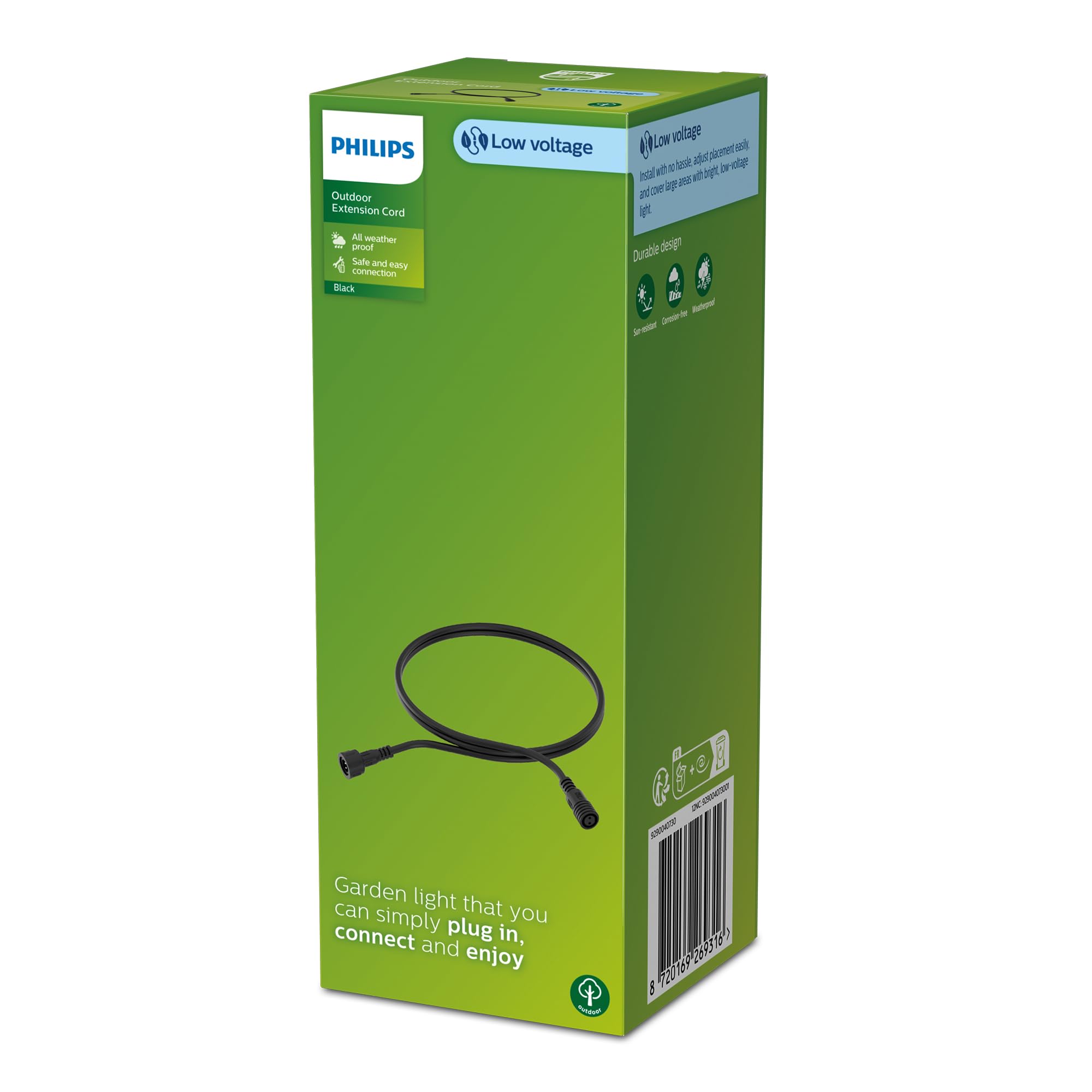 Philips Lighting GardenLink Low-Voltage Outdoor 2m Cable, 24V, Black, IP67 Waterproof โ image 1