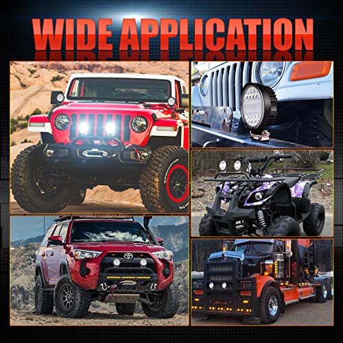 LED Light Bar, OFFROADTOWN 5inch 144W Round LED Lights Offroad Pod Lights Spot Flood Combo Beam LED Work Light Fog Lights Driving Light Waterproof for Truck Jeep SUV ATV UTV Boat Hunters - Thumbnail 6