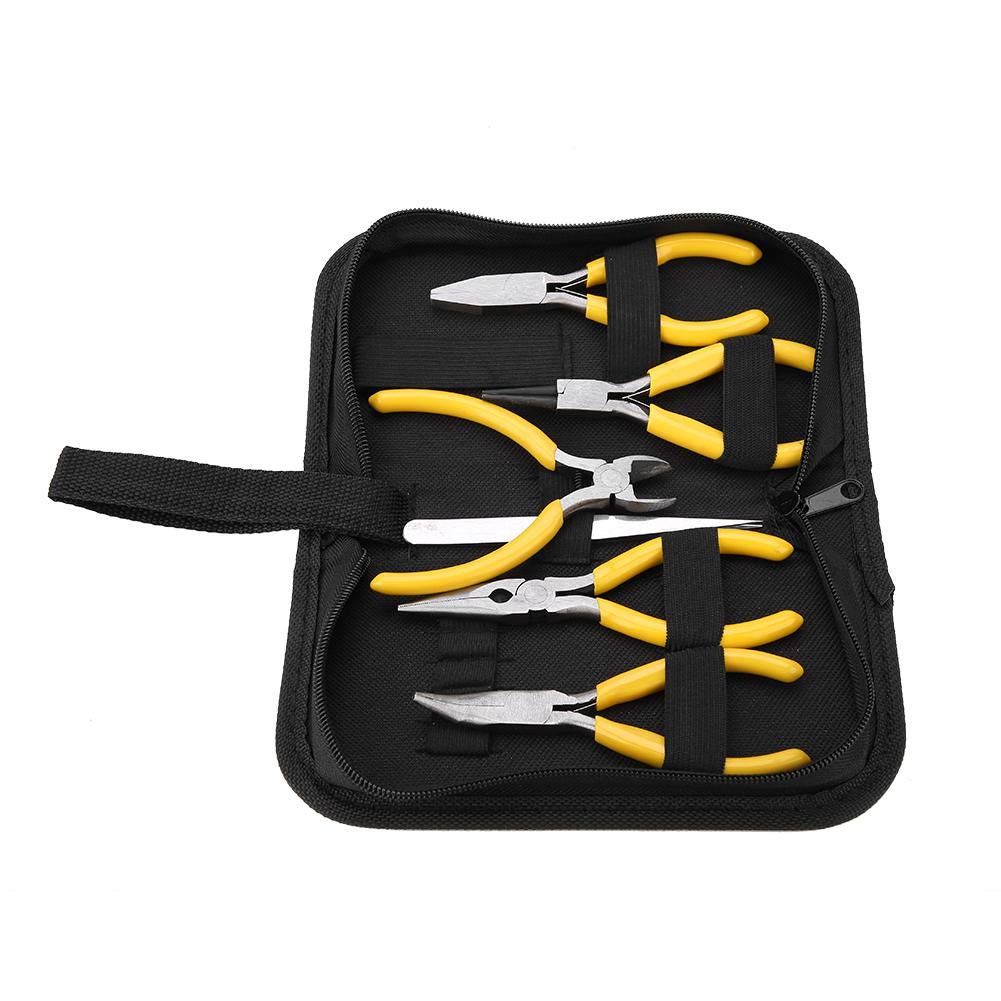 Professional Jewelry Pliers Set, 5pcs Needle Nose Pliers Heavy Duty and Steel Jewelry Making Pliers Kit with Portable Storage Bag