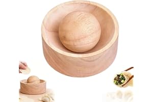 Dumpling Maker, Wooden Dumpling Skin Maker, Dumplings Wrappers Round, Handheld Dough Presser, Anti-Stick Uniform Kitchen Tool