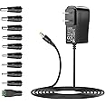 Basicvolt 24V 1A Power Charger 24W Power Supply Adapter 100V-240V AC to DC 24 Volt 1 Amp Replacement Power Cord 24vdc 0.8Amp 0.5Amp Regulated Voltage Charger with 10 Selectable Converter Plugs