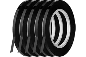 KUUQA 5 Pieces Black Chart Tape Self Adhesive Whiteboard Tape Gridding Graphic Tape for Office School 3mm