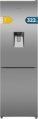 Frigorifero Combinato Total No Frost di 322L Bolero CoolMarket Combi 322i WD Inox E. Altezza 185,5cm, Larghezza 59,5cm, Classe E, Tecnologia Multi Airflow, HumidityFlex HUB, LED Interno, Inox