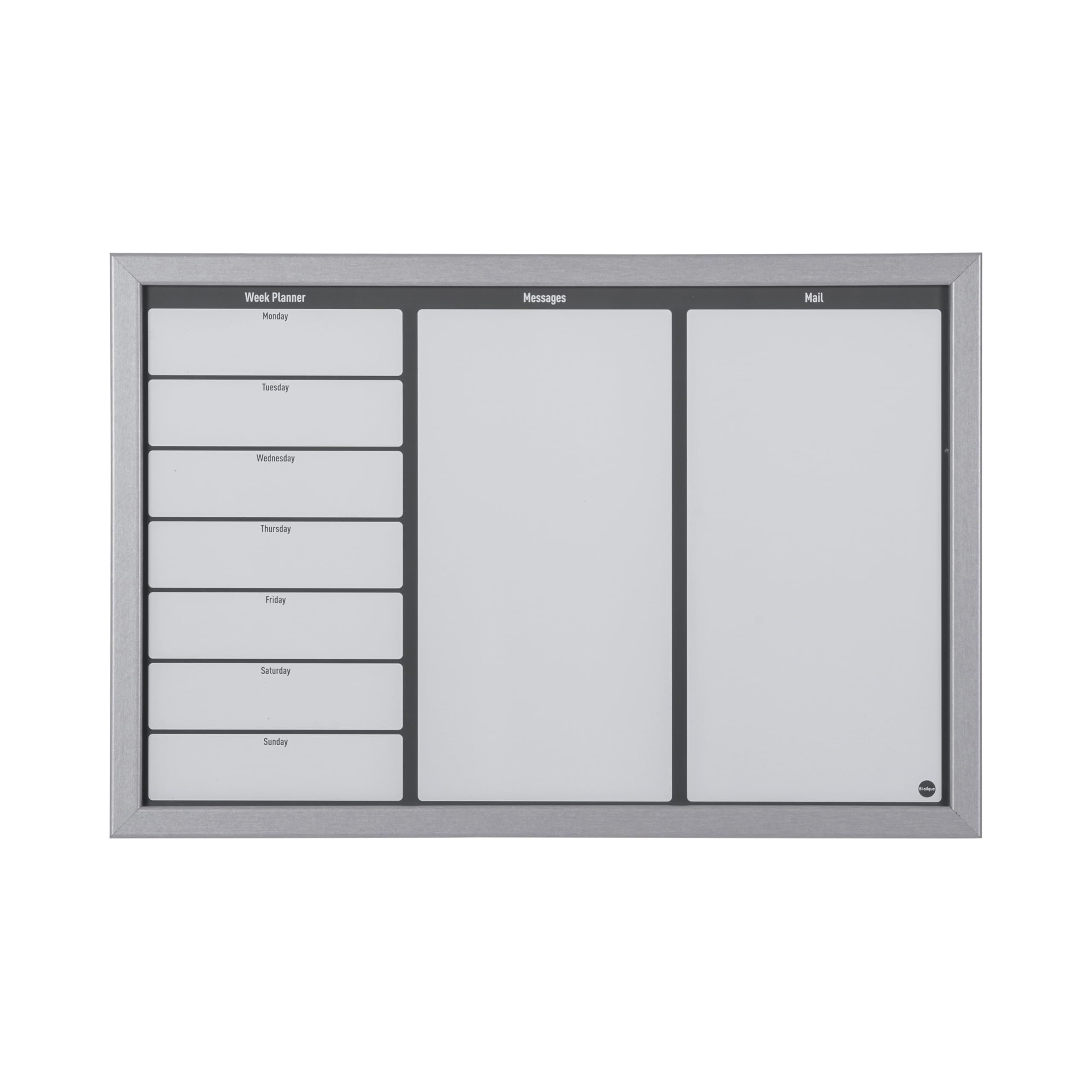 Bi-Office Weekly Planner memo Board Message Board 60 x 40 cm Grey