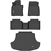 AIPOIL® Floor Mats & Cargo Liner Set for 2019-2024 Lexus ES & ES350 & ES300h & 2025 Lexus ES Hybrid & ES300h All Weather Protection TPE Anti-Slip Automotive Full Set Custom Car Mats Accessories -Black