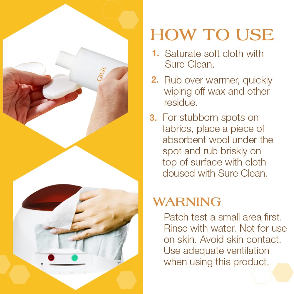 GiGi Sure Clean Wax Remover – All-Purpose Surface Cleaner for Wax Residue Removal, 8 fl oz