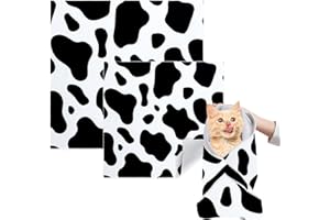 VirgoCCY Cat Grooming Wrap, 2pcs [L+XL] Cat Restraint Wrap for Nail Clipping, Ear Cleaning, and Teeth Brushing, Self-Adherent, Anti-Bite, Anti-Scratch, Anti Scratch, Cow White