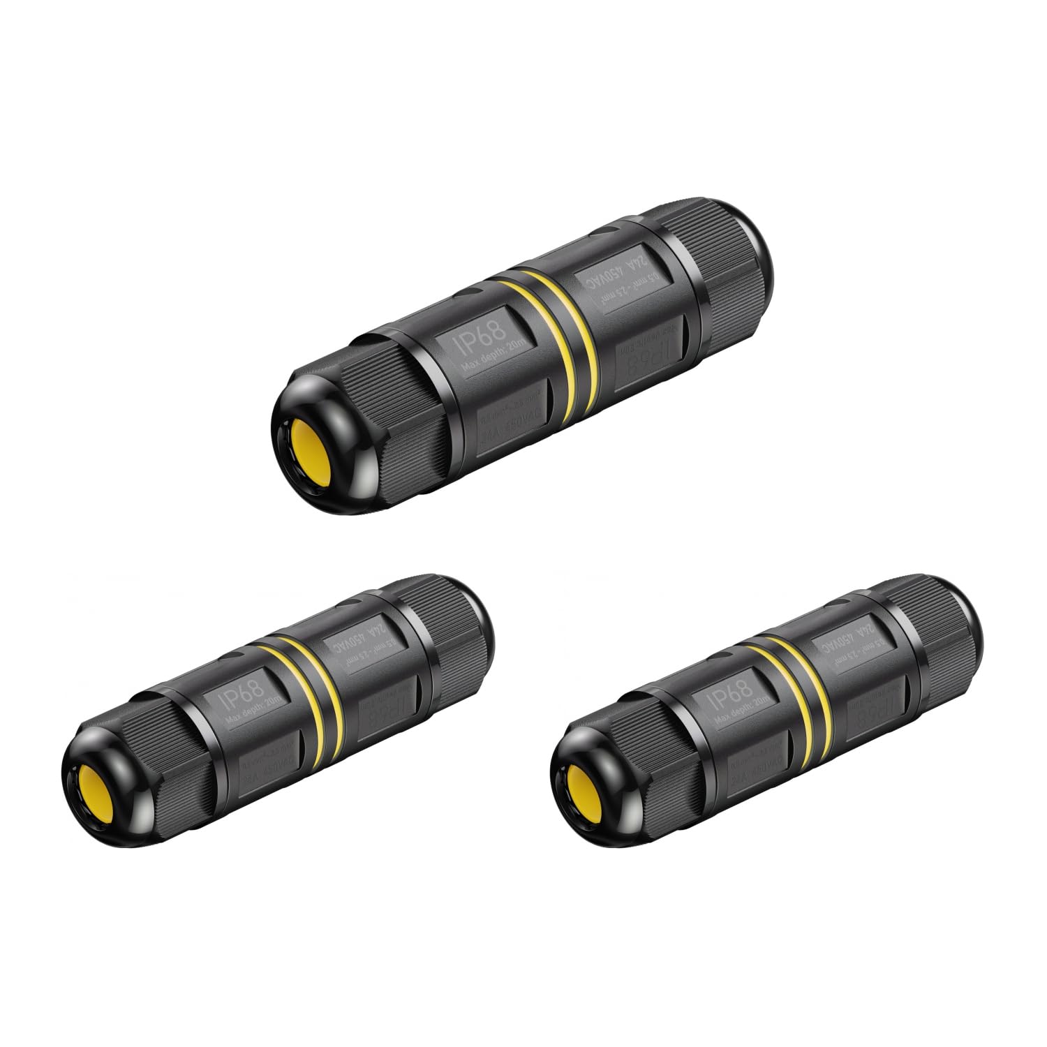ledscom.de 3 cable connectors for outdoor use, IP68, sleeve for 5-12mm cable diameter