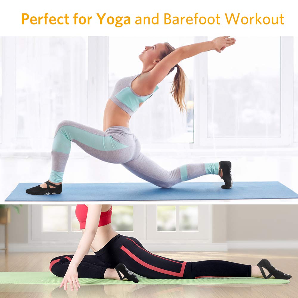 Tomight 3 Pairs Non Slip Yoga Socks for Women, Perfect for Pilates, Pure Barre, Ballet, Barefoot Workout