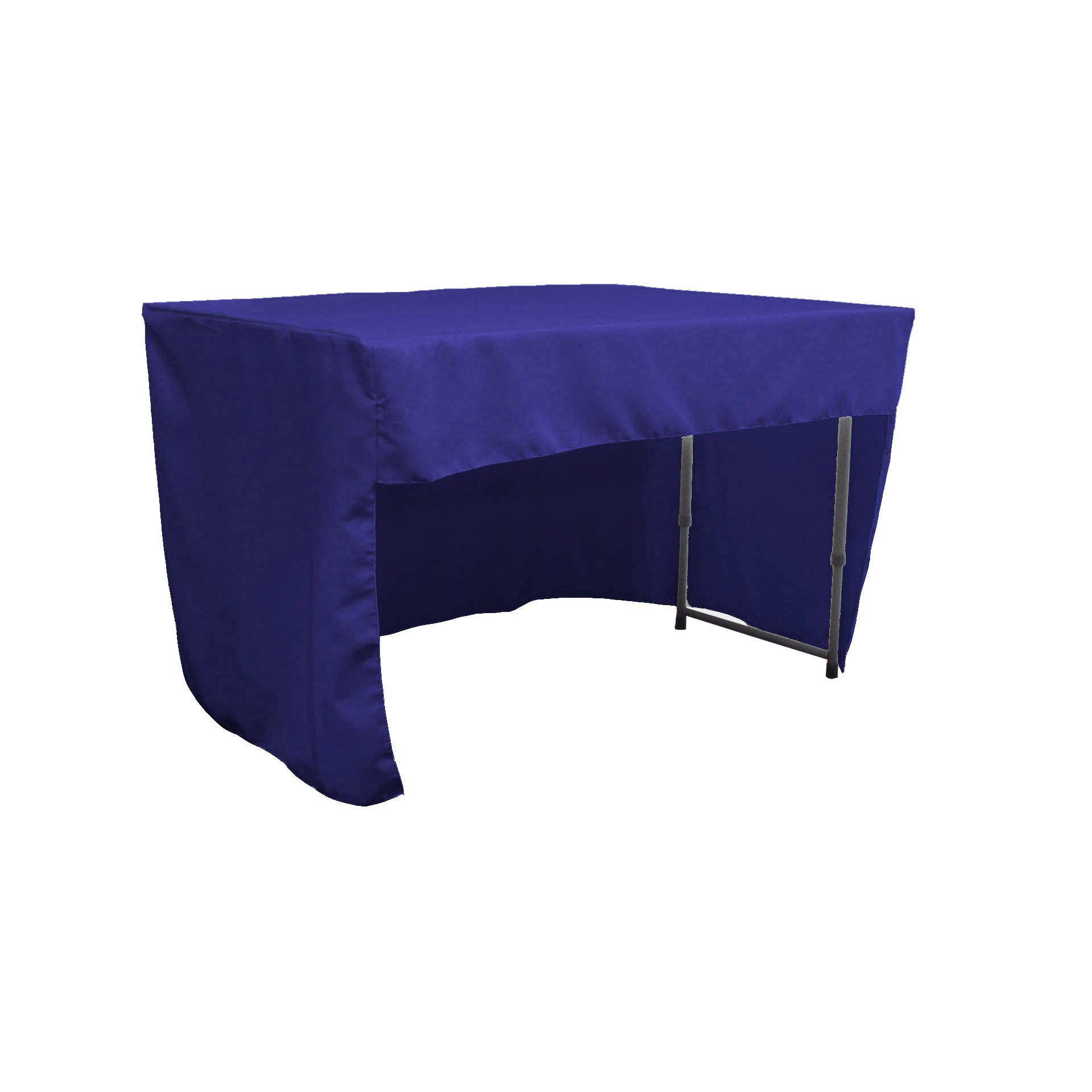 LA Linen Open Back Poplin Fitted Tablecloth , Polyester, Royal Blue, 48 x 30 x 30-Inch