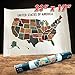 Scratch Off Map of The United States - Fun 'Learn The 50 States' Maps for Kids - USA Oversized Earth Tones Travel Tracker Map - Gift - Where I Have Been Maps - Great at Home Learning Tool