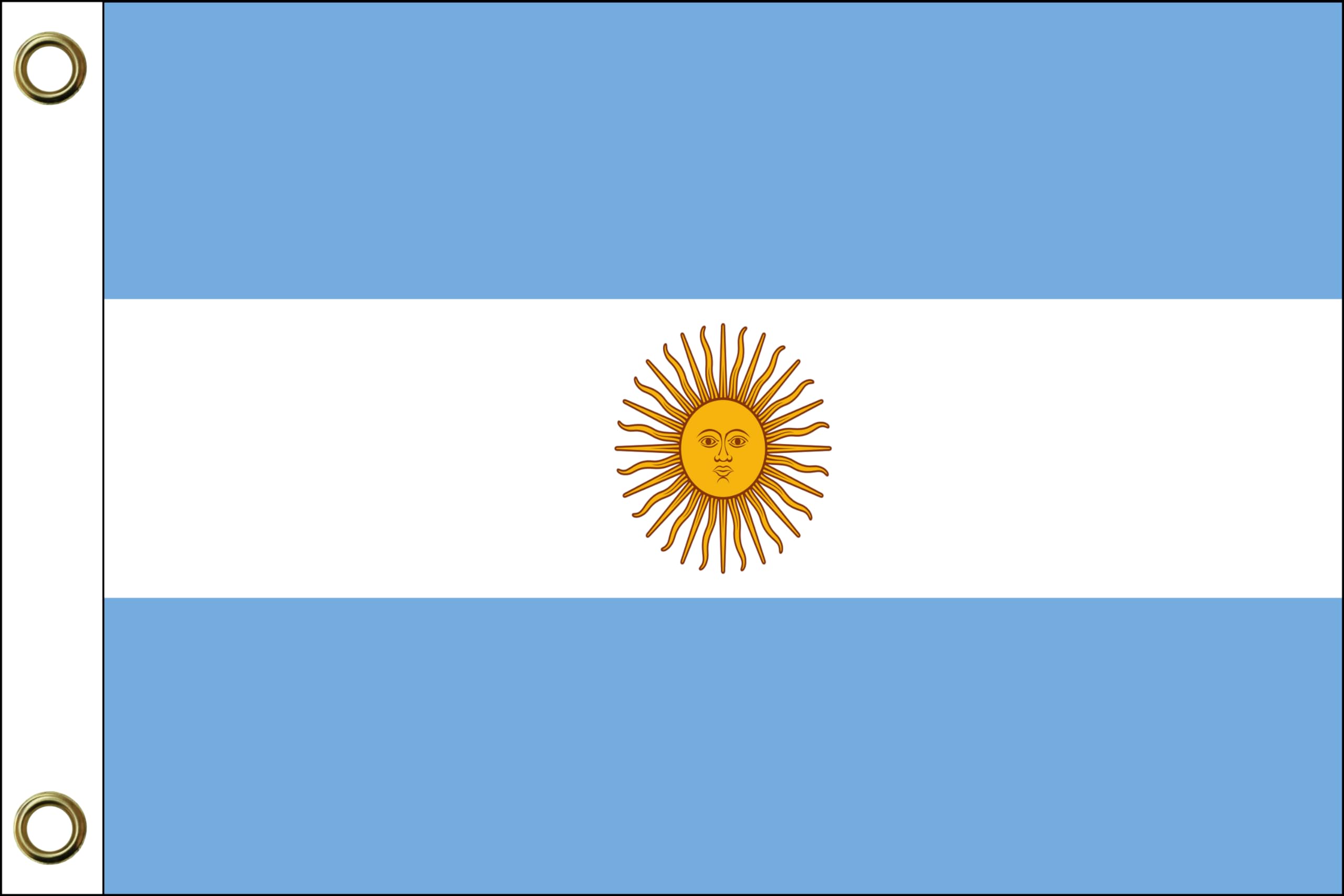Argentina flag, 150 cm x 90 cm / 90 x 150 cm, weatherproof and durable, polyester with two eyelets