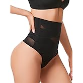 Silongder Thong Shapewear Tummy Control Underwear for Women Body Shaper Girdle Compression Shapewear Thong
