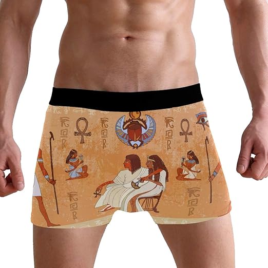 LJXTYJM Men's Boxer Briefs Vintage Ancient Egypt Egyptian Soft Short