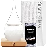 Storm Glass Weather Predictor,Christmas Snow Globe Storm Glass Barometer Weather Predictor, Home and Office Decorative Glass Bottles, Christmas Unique Gifts for Her (L)