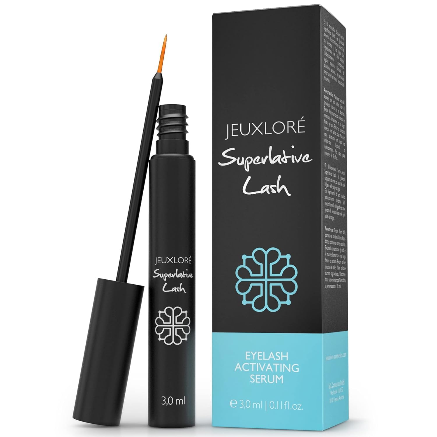 JEUXLORÉ Eyelash Growth Serum for Rapid Lash & Eyebrow Growth – Enhancer for Thicker, Fuller Eyelashes & Brows – Lash Serum for Conditioning, Curling, and Strengthening – 3ml Serum Treatment 