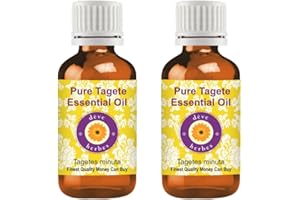 dève herbes Tagete Essential Oil (Tagetes minuta) Pure | Non-Sticky | Non-Greasy | Lightweight | Men & Women | All Skin Types | Steam Distilled 15ml X 2 (1 oz)