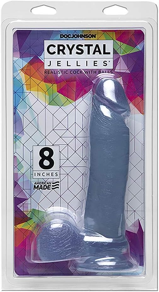 Crystal Jellies Ballsy Cock with Suction Cup, 8-Inch - Transparent, 8" - Image 3
