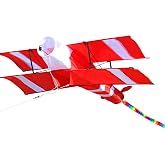 Kite,YIWENG 3D Kite Airplane Kite Huge Bi-Plane Kite Giant Flying Kite Super Size Polyester 3D Airplane Kite