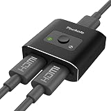 HDMI Switch 4K HDMI Splitter - Techole Aluminum Bi-Directional HDMI Switcher 1 In 2 Out or 2 Input 1 Output, No External Power Required, Supports 4K 3D HD 1080P for Xbox PS4 Roku Blu-Ray player HDTV (Color: Black, Tamaño: HDMI Switch)