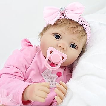 HOOMAI 22inch 55CM Reborn Babys Puppen Mädchen Kinder silikon Vinyl lebensecht Girl doll Magnetisches Spielzeug günstig