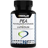 Palmitoylethanolamide 630 mg + Luteolin Standardized 98%- Micronized Pea 99% Highly Purified and Bioavailable - Made in USA - Supplement for Men and Women - 120 Veggie Capsules