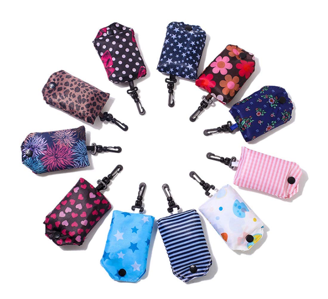 Repuhand Pack of 6 Polyester Shopping Bags Reusable Shopping Bags Foldable Random Colour