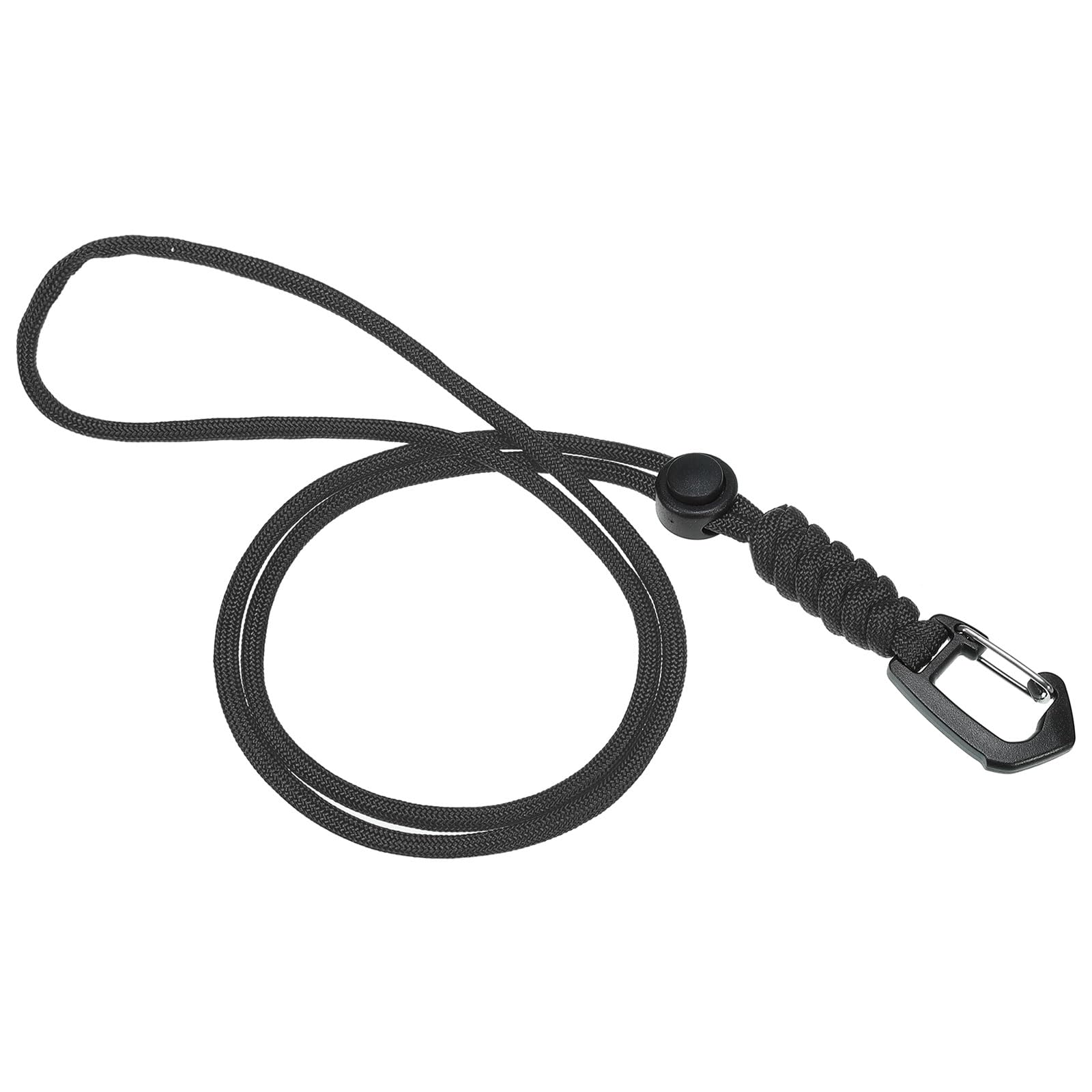PATIKIL Badge Lanyard 18.8 Inch, Necklace Keychain Cord Metal Clasp Hook Ring Strap for Keys Whistle ID Card Badge Holder, Black