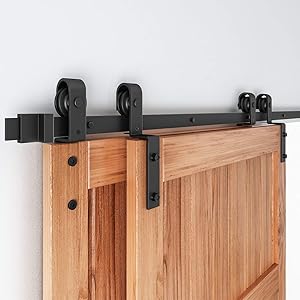 EaseLife 12FT Bypass Double Sliding Barn Door Hardware Kit