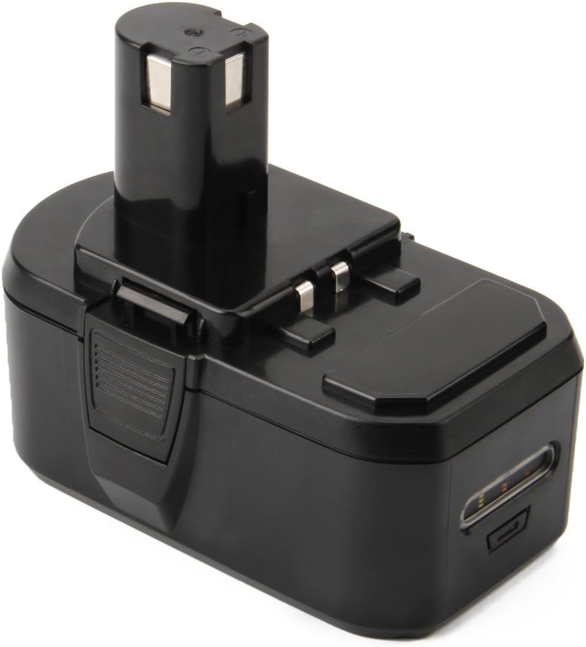 Hanaix 18V 5.0Ah P102 Lithium Battery Replacement for Ryobi P103 P104 P105 P107 P108 P109 BPL-1815 BPL-1820G BPL1820 BPL18151