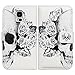 Bfun Packing Bcov White Floral Skull Wallet Leather Cover Case for Samsung Galaxy S5 GS5