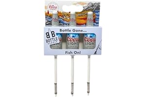 Southern Bell Brands Coors Light Beer Bottle Fishing Bobbers - Weighted Slip Float Set for Bass Trout Catfish - Premium Novelty Fishing Gift - American Made