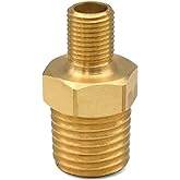 LockNFlate Tire Inflator Adapter 1/4 NPT (m) to Schrader Valve (m), Made in the USA, Brass, Upgrade the air chuck on any tire inflator, air compressor, or air hose.