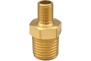 LockNFlate Tire Inflator Adapter 1/4 NPT (m) to Schrader Valve (m), Made in the USA, Brass, Upgrade the air chuck on any tire inflator, air compressor, or air hose.